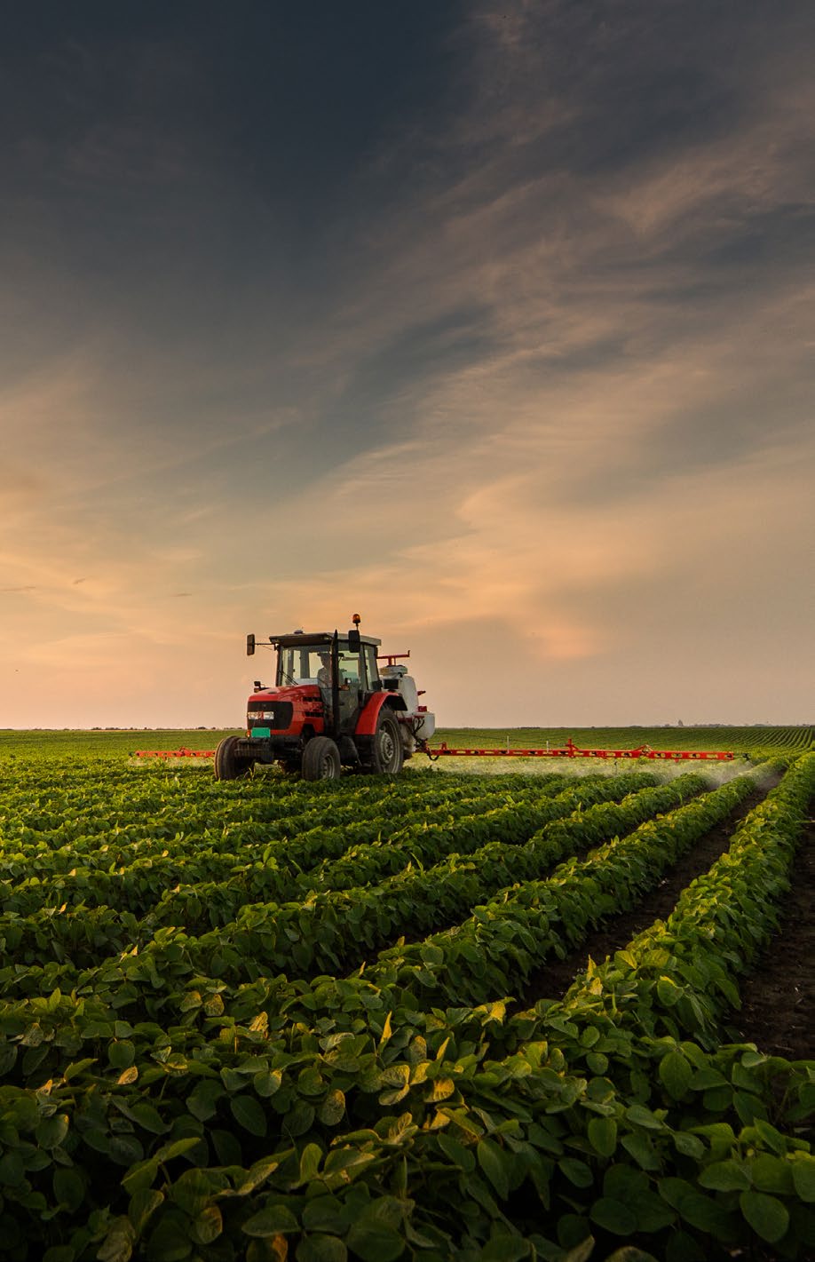 A tractor plowing a field.